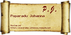Poparadu Johanna névjegykártya