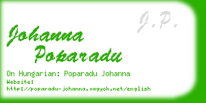 johanna poparadu business card